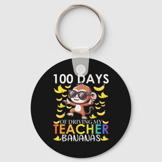 100日運転の私の先生バナナ100日 キーホルダー (正面)