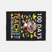 100日運転の私の先生バナナ100日 フリースブランケット (正面(横))