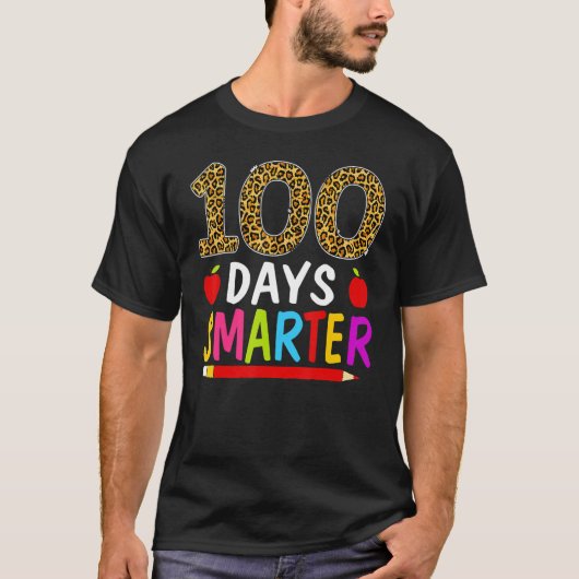 100日間で賢くなった先生と生徒のTシャツ 100日目 Tシャツ (正面)