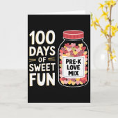100日間のとっても楽しい可愛い幼稚園の先生の愛 カード (黄色い花)