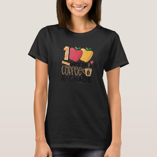 100日間のコーヒーとカオス 100日間の学校 Tシャツ (正面)