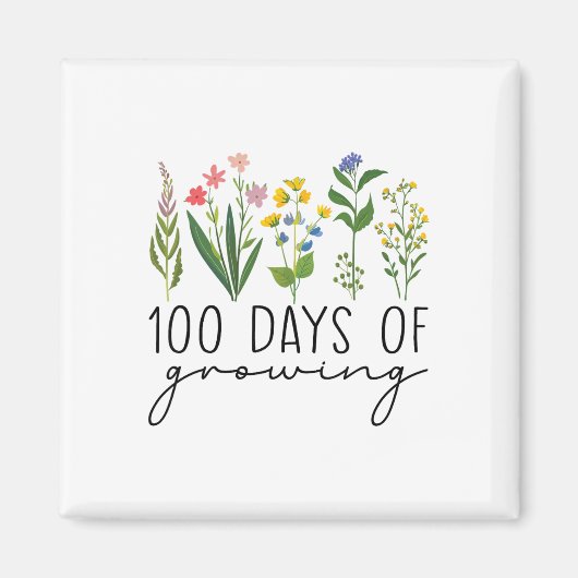 100日間の学校の先生 100日間の成長 フロ マグネット (正面)