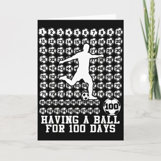 100日間の学校の男子サッカーボール 100日目の学校 カード (正面)