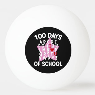 100日間の学校アルファベット100日目の先生 卓球ボール