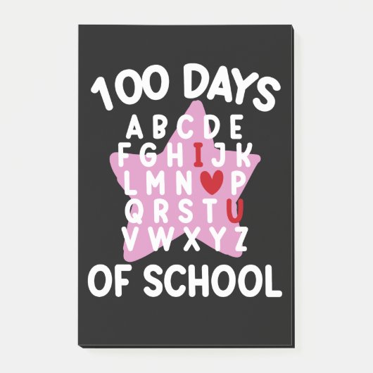 100日間の学校アルファベット100日目教師  ポストイット (正面)