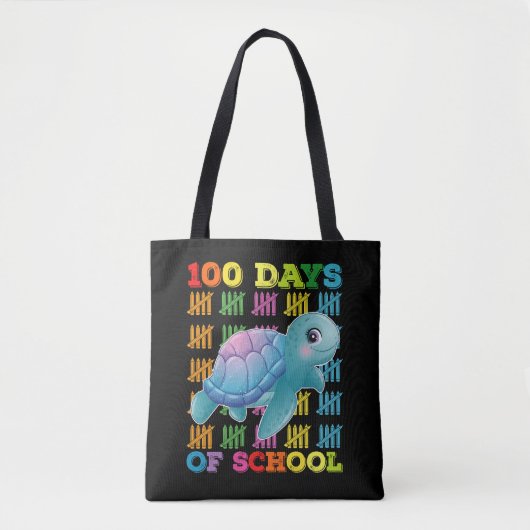 100日間の学校カメ先生生徒 トートバッグ (正面)