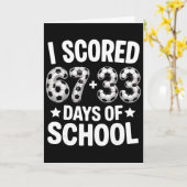 100日間の学校サッカーで6と7をスコア 67+33 日 カード (黄色い花)