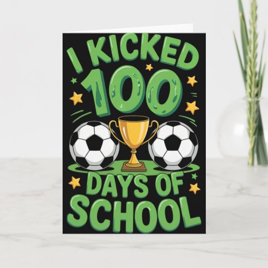 100日間の学校サッカーイラスト カード (正面)
