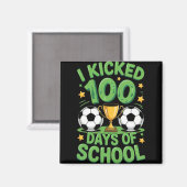 100日間の学校サッカーイラスト マグネット (正面/裏面)