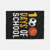 100日間の学校サッカー野球 フリースブランケット (正面(横))