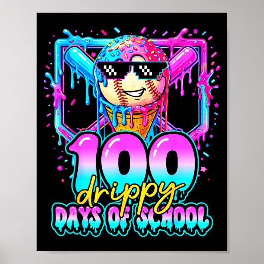 100日間の学校ベースボールアイスクリーム100日目 ポスター (正面)
