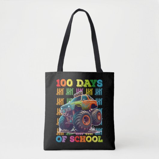 100日間の学校モンスタートラック教師生徒 トートバッグ (正面)
