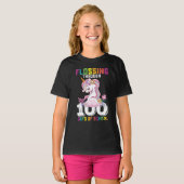 100日間の学校ユニコーンをフロッシング Tシャツ (正面フル)