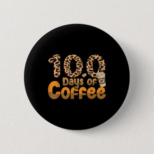 100日間の学校先生コーヒーの服 100日  缶バッジ