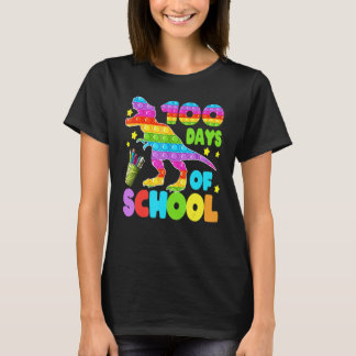 100日間の学校恐竜ポップイット先生子供服ボーイズ Tシャツ