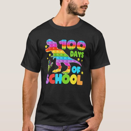 100日間の学校恐竜ポップイット先生子供用ブ Tシャツ (正面)