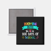 100日間の学校教師と子供へのプレゼント マグネット (正面/裏面)
