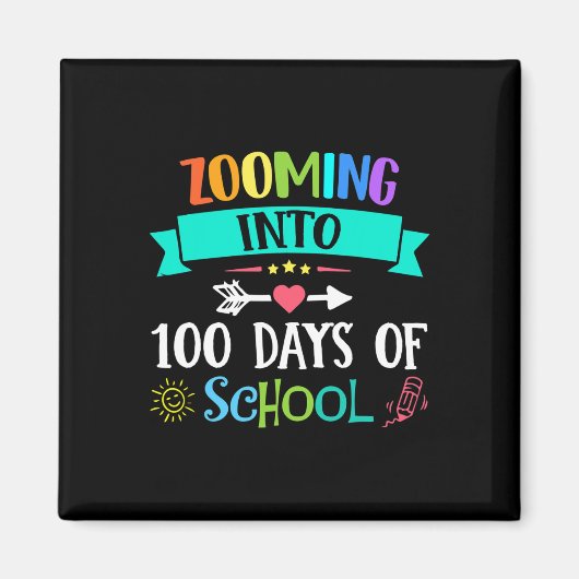 100日間の学校教師と子供へのプレゼント マグネット (正面)