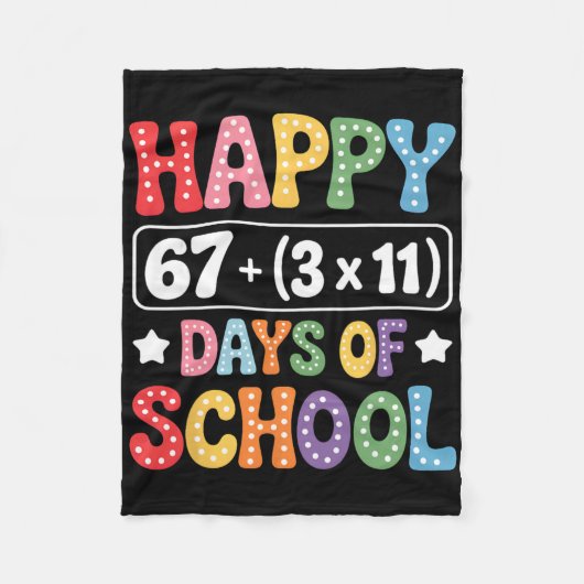 100日間の学校数学の方程式グルービー67のミームTシャツ フリースブランケット (正面)