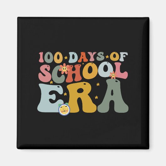 100日間の学校時代のグルーヴィーな先生と子供たち マグネット (正面)
