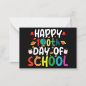 100日間の学校生活おめでとう先生生徒 ノートカード (正面)