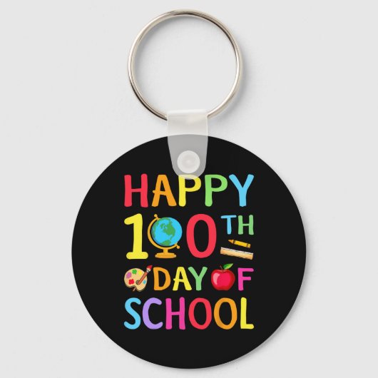 100日間の学校生活おめでとう 100日の学校生活を教える キーホルダー (正面)