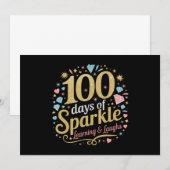 100日間の学校生活が輝きと笑顔に満ちたものになる 招待状 (正面/裏面)