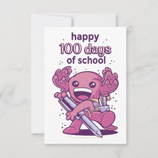 100日間の学校生活のお祝い サンキューカード (正面)