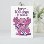 100日間の学校生活のお祝い サンキューカード (スタンド正面)