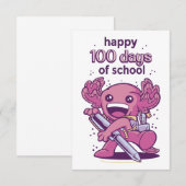 100日間の学校生活のお祝い サンキューカード (正面/裏面)