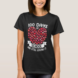 100日間の学校生活もまだまだ大好き 100個のハート Tシャツ