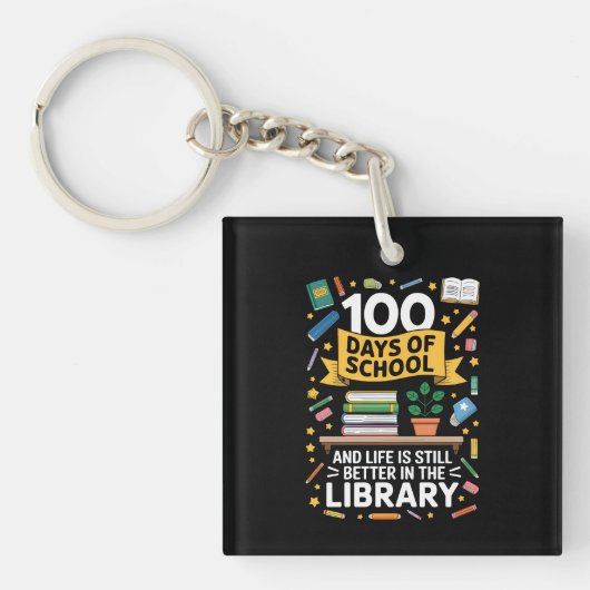 100日間の学校生活も図書館ならまだしも キーホルダー (正面)