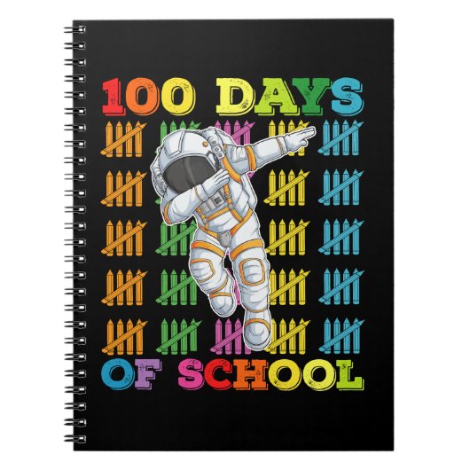 100日間の学校生活を祝う宇宙飛行士の先生 ノートブック (正面)