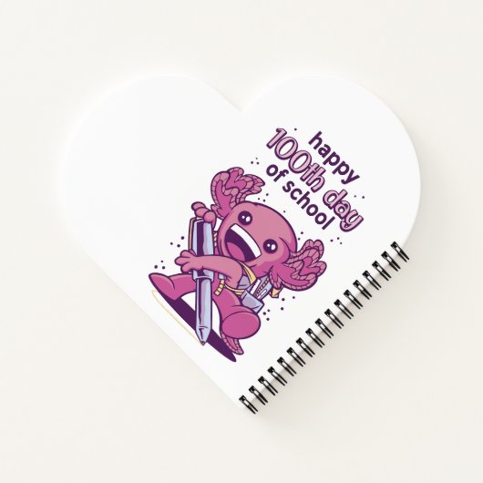 100日間の学校生活を祝うTシャツ ノートブック (裏面)