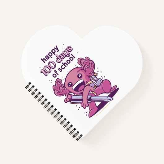 100日間の学校生活を祝うTシャツ ノートブック (正面)