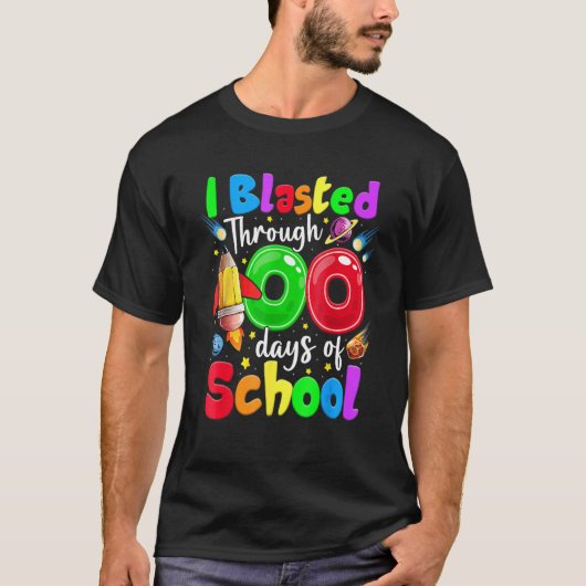 100日間の学校生活を突破!100日目のTea Tシャツ (正面)