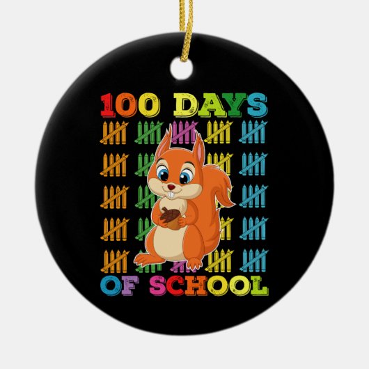 100日間の学校生活リス先生 セラミックオーナメント (正面)