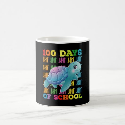 100日間の学校生活 カメの先生と生徒 コーヒーマグカップ (中央)