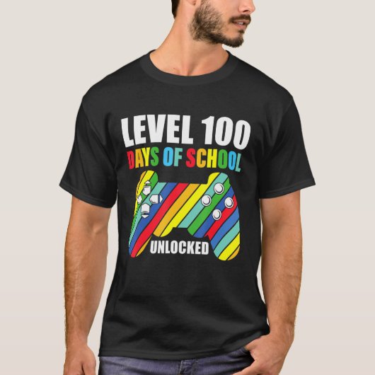 100日間の学校生活 ゲームコントローラー レベル100 未 Tシャツ (正面)