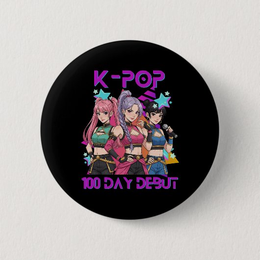 100日間の学校生活 Kポップ 100倍強い子供たち K- 缶バッジ (正面)