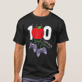 100日間の学校通い ゲーマー ビデオゲーム 生徒 先生 Tシャツ