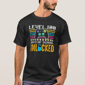 100日間の学校通学 ゲーマー+男子+子供+先生 Tシャツ