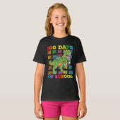 100日間の学校 ティラノサウルス 先生 生徒 Tシャツ (正面フル)