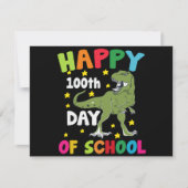 100日間の学校 ティラノサウルス 学校100日目 ノートカード (正面)