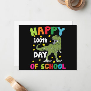 100日間の学校 ティラノサウルス 学校100日目 ノートカード