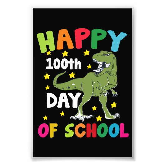100日間の学校 ティラノサウルス 100日目の学校  フォトプリント            (正面)