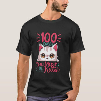 100日間の学校 素敵な子猫 100日間の学校 Tシャツ