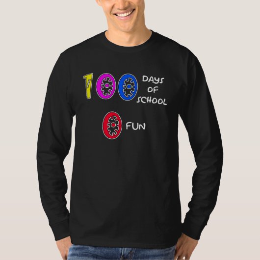 100日間の学校 0 楽しい 1 Tシャツ (正面)