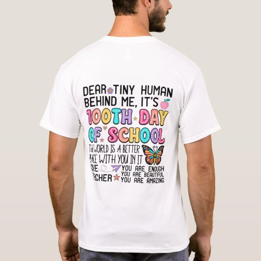 100日間の学校 Tシャツ (裏面)