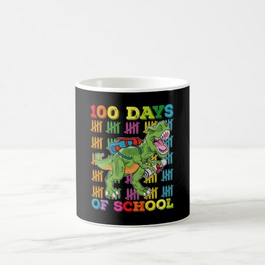 100日間の学校Tレックス恐竜先生生徒 コーヒーマグカップ (中央)
